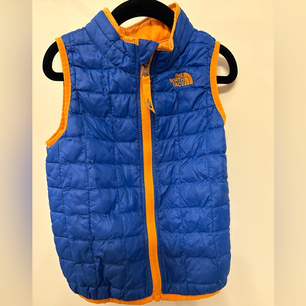 The North Face Toddler Blue and Orange Puffer Vest